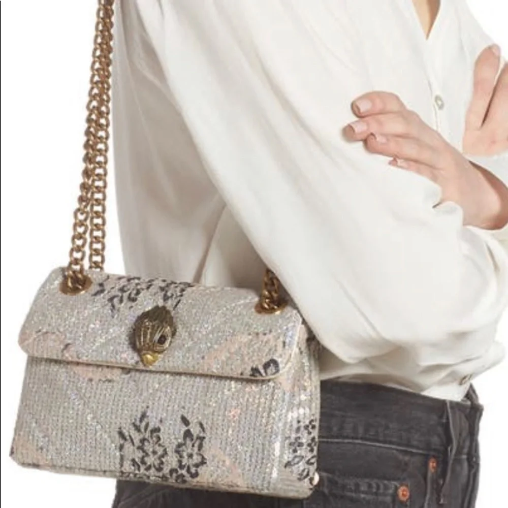 SOLD⛔️KURT GEIGER LONDON INBEDED Sequins floral Magnetic Flap Crosby/Shoulder - Picture 7 of 17
